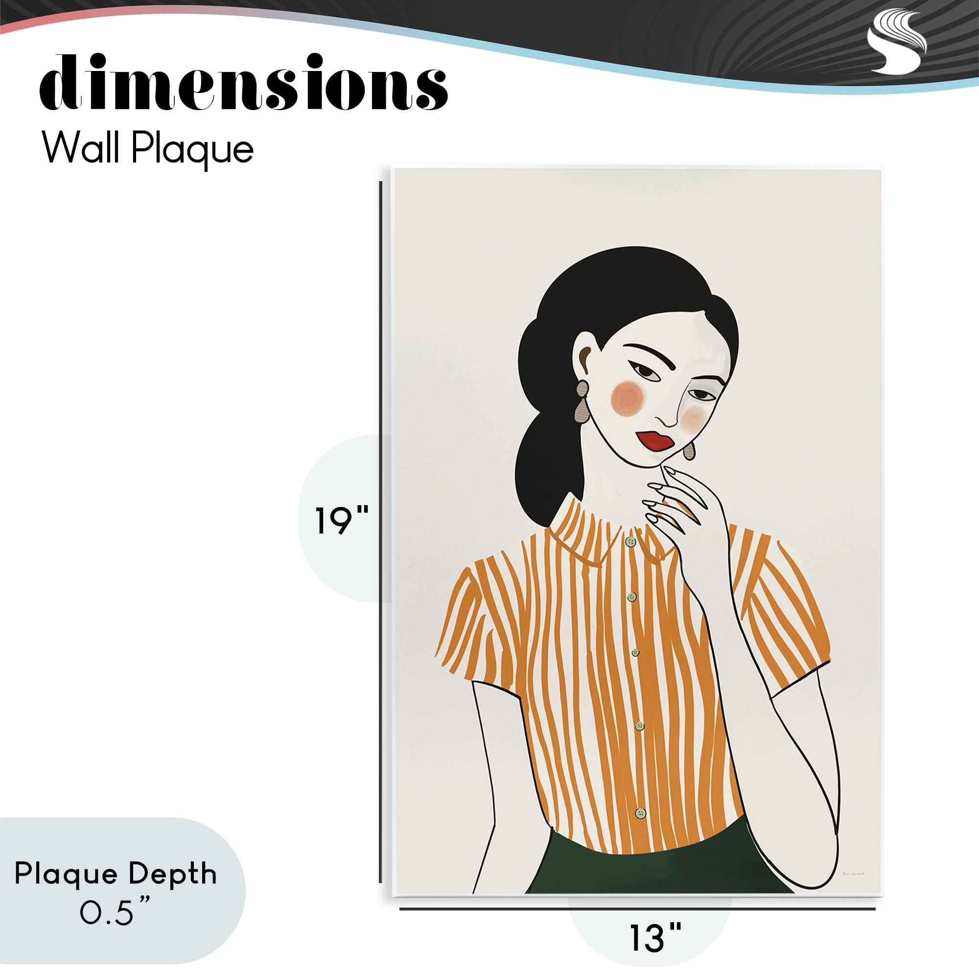 Stupell Industries Woman in Orange Blouse Wall Plaque Art, design by Omar Escalante