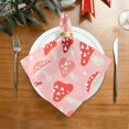 thumbnail image 2 of GZHJMY Set of 1 Cute Mushroom Satin Napkin Square 20 Inches Table Napkins Soft Smooth Decorative Napkins for Wedding Banquet Party Decoration, 2 of 7