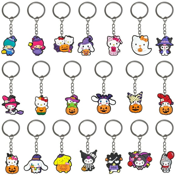 20pcs sanrio Cartoon Keychain for Kids Party Favors, Mini Cute Keyring for Classroom Prizes, Birthday Christmas Party Favors Gift, Goodie Bag Stuffers Supplies