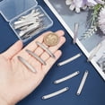 thumbnail image 4 of 1Box 30Pcs 304 Stainless Steel Connector Charms Bending Rectangle Links Stainless Steel Color 45x5x1mm Hole: 1.9mm, 4 of 6