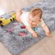 thumbnail image 2 of Alfombra Chicrug Cute Fluffy para dormitorio de niñas, 60 x 180 cm, color gris, 2 of 8