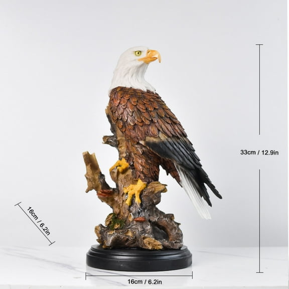 Resin Realistic Bald Eagle Sculpture | Majestic Eagle Figurine Home Decor
