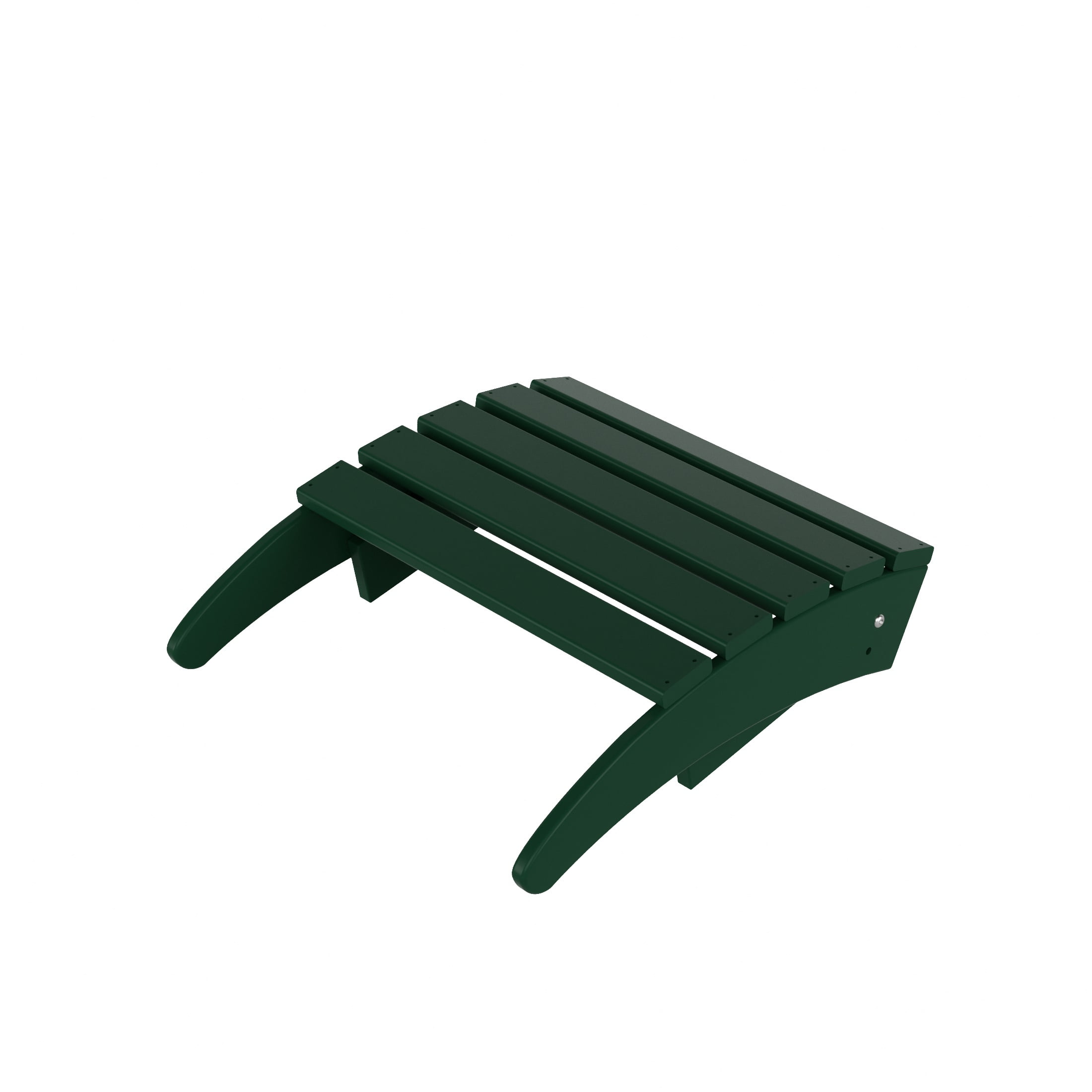 WestinTrends Malibu Outdoor Lounge Chair, 2-Pieces Adirondack Chair Set with Ottoman, All Weather Poly Lumber Patio Lawn Folding Chairs for Outside Pool Garden Backyard Beach, Dark Green