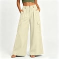 thumbnail image 4 of Womens Cargo Pants High Waisted Wide Leg Casual Loose Fit Trousers for Streetwear, Hiking & Daily Wear, 4 of 9