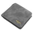 thumbnail image 1 of Men's Wallet Faux Leather Matte Bifold Wallet Credit Card Holder with ID Window, 1 of 2