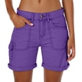 thumbnail image 2 of Lounge Shorts Women JIANLAI Casual Long Knee Length High Waisted Stretch Wide Leg Relaxed Fit (S-4XL) Purple, 2 of 6