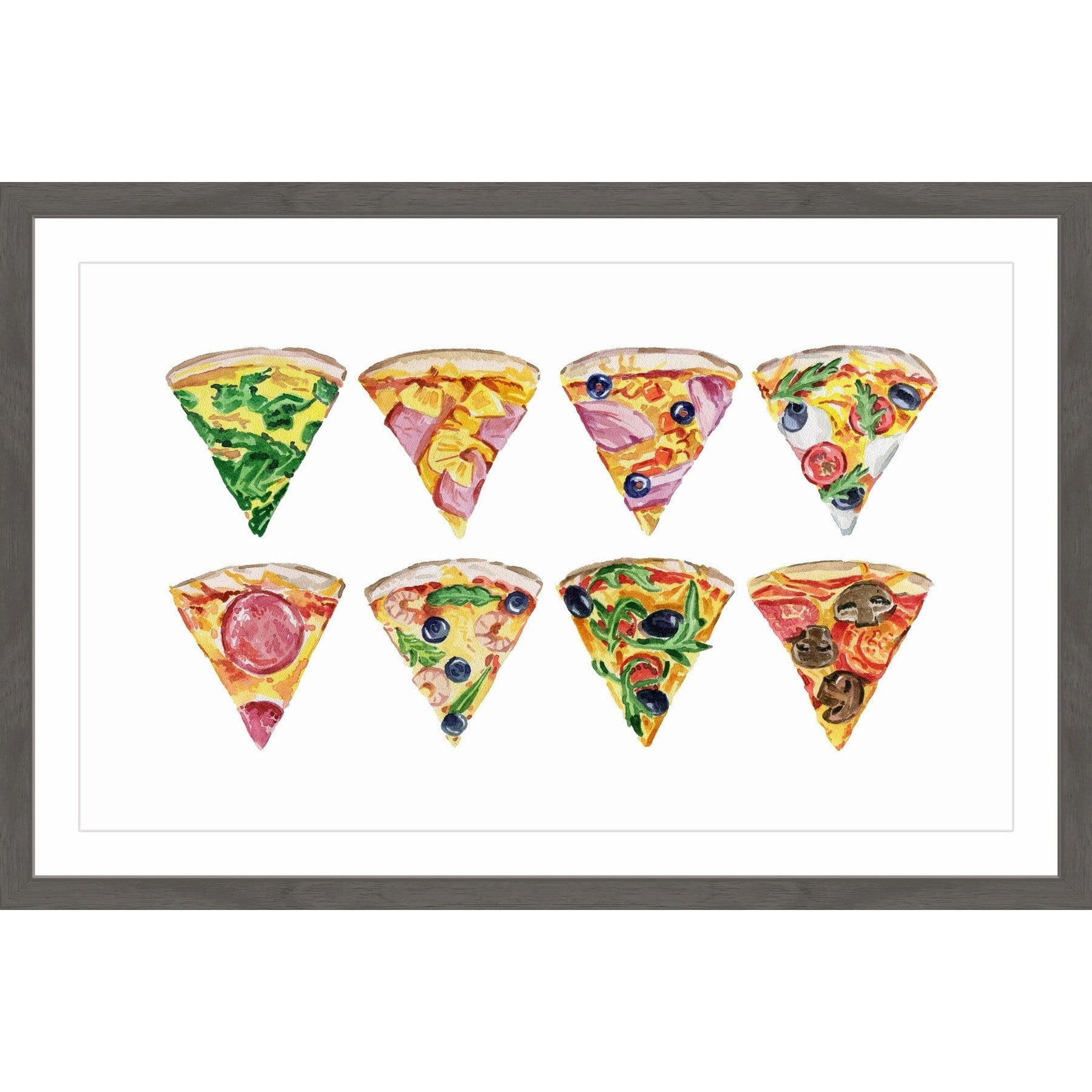 "Pizza Styles" Framed Painting Print