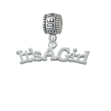 Large ''It's a Girl'' - Abide With Me Charm Bead
