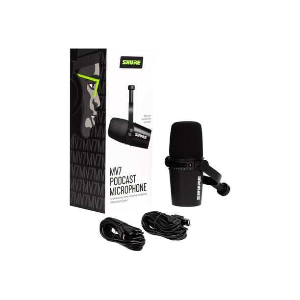 Shure MV7 - Microphone - USB - black - TeamSpeak Certified