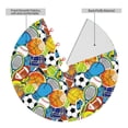 thumbnail image 2 of Lsque Various Balls Print Christmas Tree Skirt, Tree Skirt with Ties or Velcro, Perfect for Holiday Decorations, Halloween, and New Year-36", 2 of 7