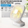 thumbnail image 5 of Ventilador USB MagnéTico de Escritorio con AlimentacióN por USB o 4 Pilas AA, con Temporizador de Velocidades, para Exteriores, Camping, Silencioso, Color ., 5 of 5