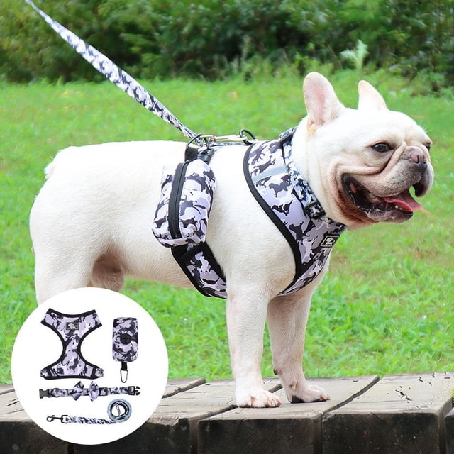 Conjunto de arnés para perros Bolsa de almacenamiento Arneses de camufje Chaleco para entrenamiento Caminar Viajes Mascota mediano SG Colco Chaleco de arneses
