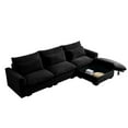 thumbnail image 6 of Corduroy Sectional Sofa with Storage Ottoman and Pillows - Modular L-Shaped Design for Living Rooms and Apartments, Durable Velvet-Like Fabric in Black, 6 of 9