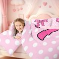 thumbnail image 3 of meiyoeat Pink Polka Dot Bow Monogram A Twin Comforter Sets For Girls,Cute Initial Design Bedding Set,Pink Reversible,2-Piece,1 Comforter and 1 Pillowcase, 3 of 7