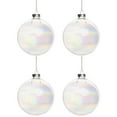 thumbnail image 2 of Northlight Christmas Glass Ball Ornaments - 4" (100mm) - Clear Iridescent - 4ct, 2 of 8