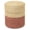 Cylinder Half Half Natural Rust, variant on Round Pouf Ottoman - Braided Boho Poof Home Décor Pouffe Accent Sitting Circular Foot Rest for Living Room, Bedroom, Nursery, Kidsroom, Lounge; Jute and Cotton (19.5"x19.5"x14"; Multi)
