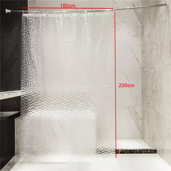 Bathroom Shower Curtain 3D Water Cube Clear 180*200Cm