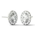 thumbnail image 4 of Charles & Colvard 14K White Gold Moissanite 7x5mm Oval Stud Earrings 2.22cttw DEW, 4 of 4
