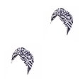 thumbnail image 2 of Qarigey Turbante africano nudo estilo bohemio protección solar banda ancha accesorios elásticos sombreros gorro mujer negro blanco cebra cebra blanca negra 2piezas Qarigey CBP468884, 2 of 6
