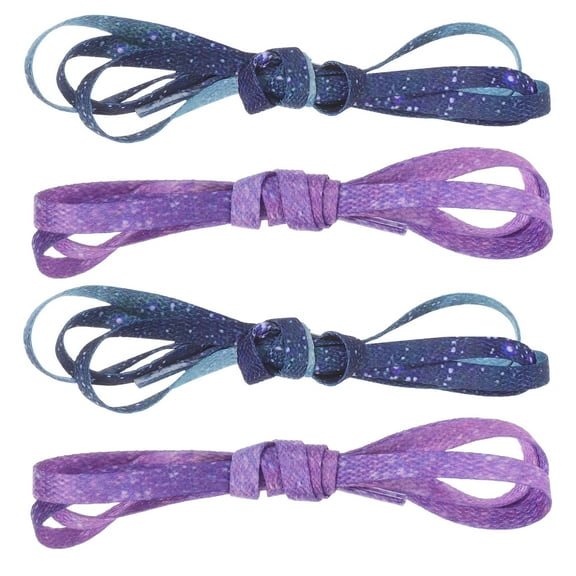 OATIPHO 2 Pairs Glitter Shoe Laces for Women Pattern Blue Casual Durable Shoes