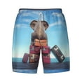 thumbnail image 4 of Lsque Mens Swim Trunks Elephant Sits Pattern - Bathing Suit Compression Liner - Beach Swim Shorts Swimwear - (S-3XL) - Stretch Quick Dry -Medium, 4 of 9