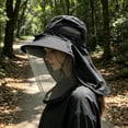thumbnail image 4 of Cadancy Sun Hat Wide Brim Fishing Cap with Solar Fan Mesh Face Shield Neck Flap Outdoor UV Protection Summer Gardening Hiking Camping Breathable Cooling Shade Cover, 4 of 5