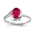 thumbnail image 1 of Solid 14k White Gold 7x5mm Oval Ruby Engagement Ring Size 9, 1 of 2