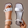 thumbnail image 6 of SZJXBUY Comfortable Walking Sandals for Women Summer Casual Open Toe Adjustable Strap Flat Sandals Dressy Breathable Beach Hiking Vacation Shoes White,41, 6 of 9