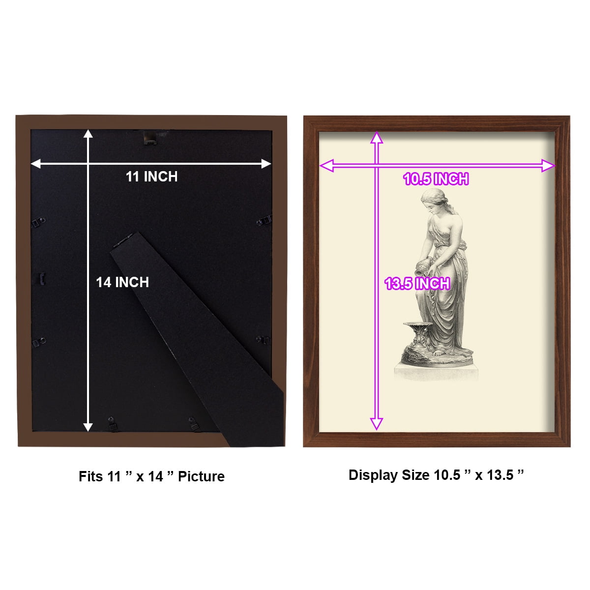 Classical Statuary II -Framed Print w/glass-Chestnut