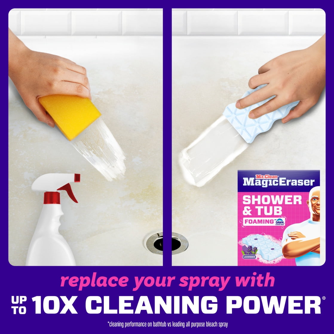 Mr. Clean Magic Eraser Sponge, Bathroom Cleaner, Lavender, 8 Count