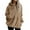 Khaki, variant on GigrtiJin Plus Size Fleece Fuzzy Coat for Women Long Sleeves Hooded Zipper Warm Comfy Solid Jackets with Pockets
