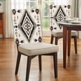 thumbnail image 4 of Boho Black Brown Chair Back Covers, Removable Chair Covers for Dining Chairs Set of 6, Washable Chairs Slipcovers Back Seat Protector for Wedding Party 19"x20", 4 of 9