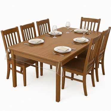 Super Clear Plastic Tablecloth Protector 100% Waterproof Oil-Proof Spill-Proof Vinyl PVC Table Cloth Wipeable for Dining Table, Outdoor and Indoor Uses 52" x 70"