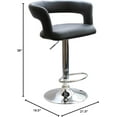 Black Adjustable Height Vinyl Padded Bar Stool