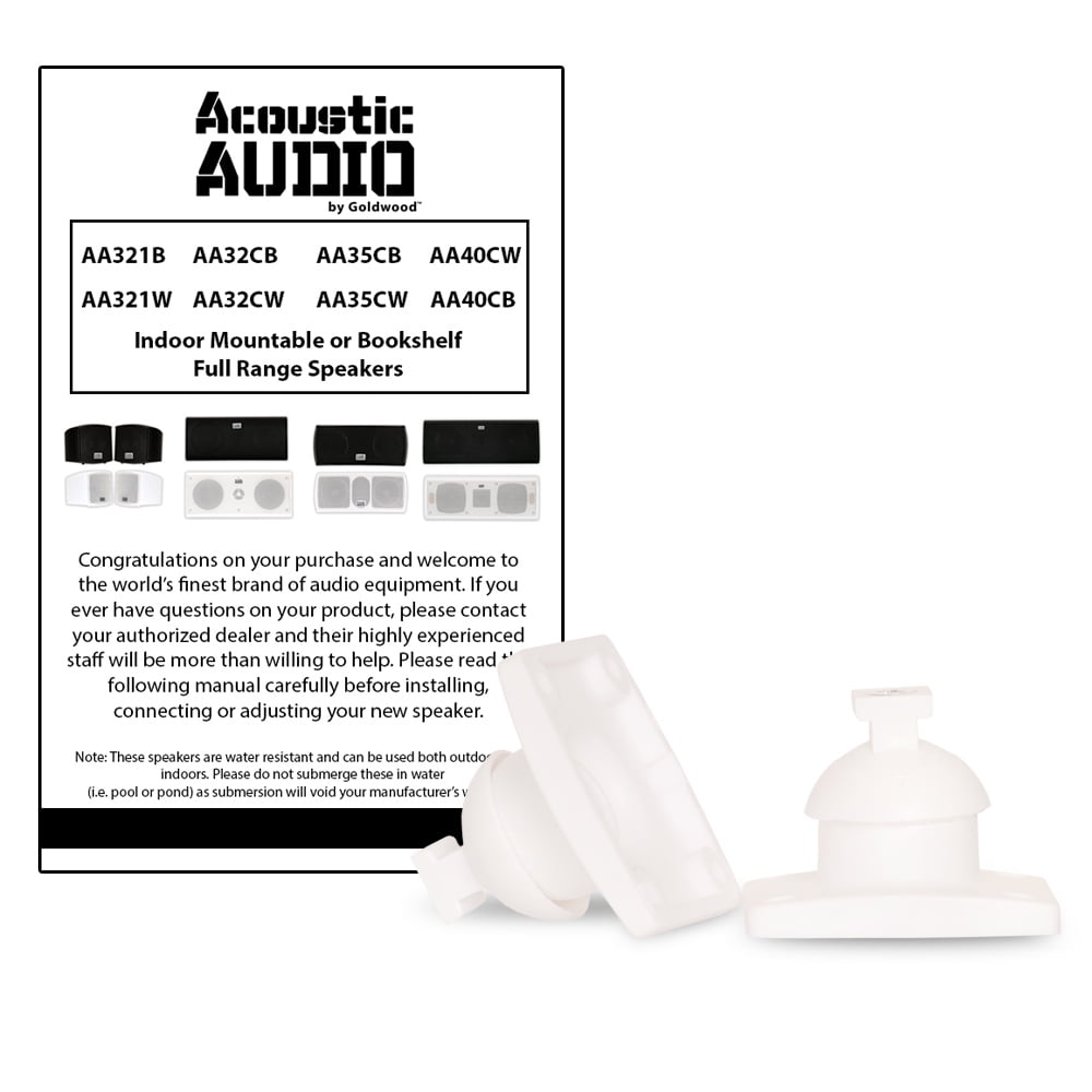Acoustic Audio AA321W Mountable Indoor Speakers 4000 Watts White Bookshelf 10 Pair Pack AA321W-10Pr