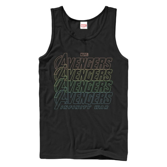 Men's Marvel Avengers: Avengers: Infinity War Rainbow Logo  Tank Top Black X Large