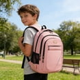 thumbnail image 5 of Large Capacity Solid Color Backpack for Students, Fashion Waterproof School Bag with Padded Straps, Durable Lightweight Bookbag for Daily Campus Commute, Perfect Back to School Gift, 5 of 6