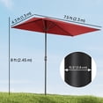 thumbnail image 3 of Outsunny Parasol Demi-Ombrelle de Balcon Extérieur 8 Pieds Rouge Vin, 3 of 10