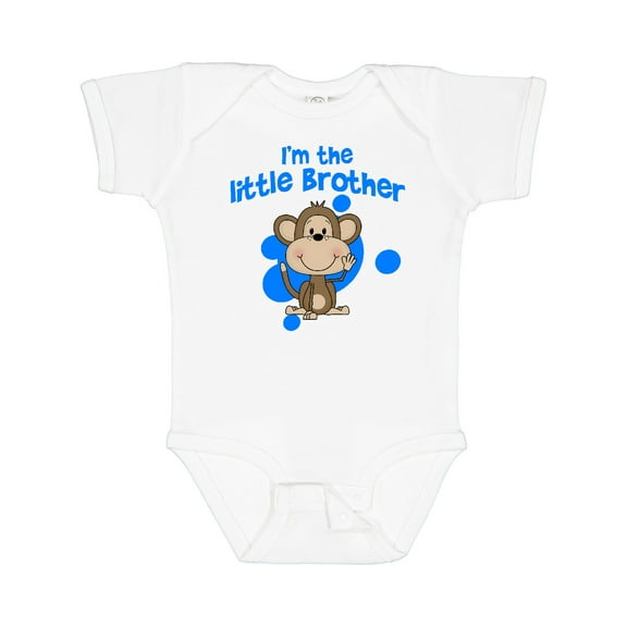 Inktastic I'm the Little Brother with Cute Monkey Boys Baby Bodysuit