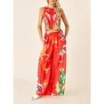 thumbnail image 3 of Liacowi Women Vintage Pants Set Graphic Print Sleeveless Tank Tops and Loose Fit Pants Outfits Summer 2 Piece Loungewear, 3 of 9