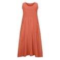 thumbnail image 4 of CHUANK Liquidation d'Économies d'Été! Robes d'Été pour Femmes en Liquidation à Moins de 10 $ Grande Taille Sans Manches Amples Robes Maxi Coton Lin Fluides Robes Décontractées avec Poches, 4 of 8