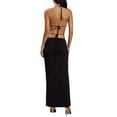 thumbnail image 4 of Women Summer 2 Piece Outfits Maxi Skirt Set Halter Crop Camis Tops High Waist Bodycon Long Skirt Set Party Beach Wear, 4 of 5