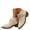 Beige, variant on Women's Ankle Boots Pointy Toe Chelsea Bohe Cowboy Western Booties Low Heels Shoes