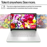 HP 14 Laptop Student Business Computer - 2025 New Version, Intel N150 Processor, 1-Year Microsoft 365, Win 11 Home, Copilot AI, 12Hr Battery, 16GB RAM 384GB Storage (128GB UFS+256GB MSD) Green