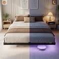 thumbnail image 4 of Bexfil King Size LED Floating Bed Frame with Remote Control and Charging Station, No Box Spring Needed, Easy to Assemble, 4 of 9
