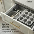 thumbnail image 7 of Carote 9 Pc Stackable Nonstick Bakeware Set, Includes Cookie Sheet, Muffin, Bread, Cake, Loaf and Roasting Pans, Gray and Blue, 7 of 7