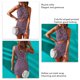 thumbnail image 4 of Vestido cruzado ahuecado con estampado colorido, cuello redondo, sin mangas, ajustado con envoltura torcida para mujer, 4 of 5
