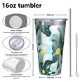 thumbnail image 4 of 16oz Tumblers Floral Pattern Stainless Steel Vacuum Insulated Double Wall Travel Tumbler Cups Mug with Lid and Straw,Cleaning Brush for Coffee,Tea, 4 of 4