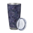 thumbnail image 2 of Haiem Watercolor Indigo Printed 20oz Straight Skinny Car Cups With Insulated Cup Sleeve Portable Handle, Sports Travel Coffee Mug, Stainless Steel, Insulated-Without Straw, 2 of 8