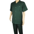 thumbnail image 5 of Men 2pc Walking Leisure Suit Short Sleeves By DREAMS 256-24 Hunter Green, 5 of 10